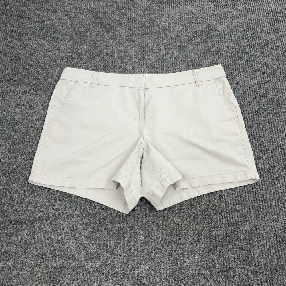 J Crew‎ Shorts Womens 14 Khaki 100% Cotton Chino Casual Preppy Summer Beach